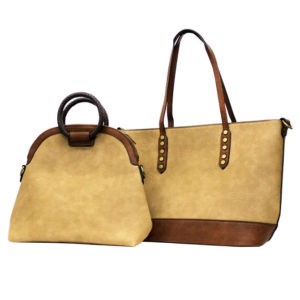 TAN/BRN TOTE W/ CLUTCH